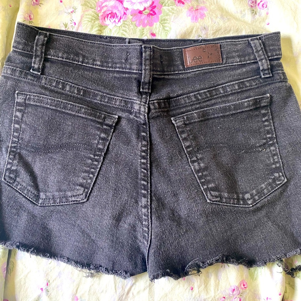 Black wash Lee brand micro mini skirt, upcycled size 6 with pockets